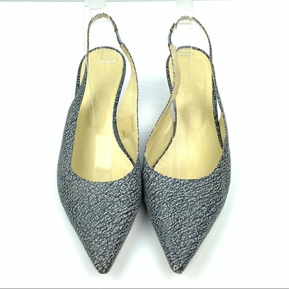 Clorinda Antinori the Rosie heels 39.5 9.5 blue cream crackle slingback kitten - Picture 2 of 14